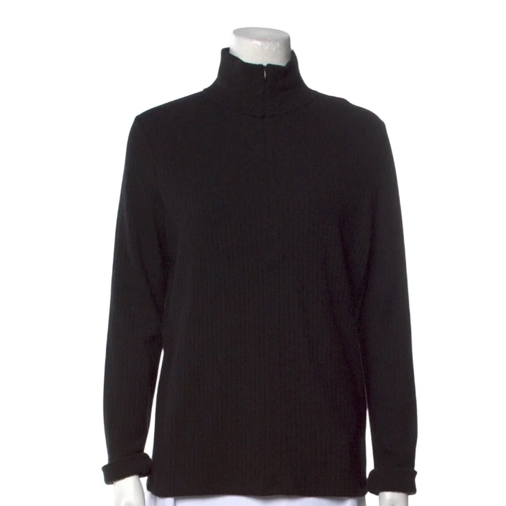 Vince Black Ribbed‎ Turtleneck Sweater Size L